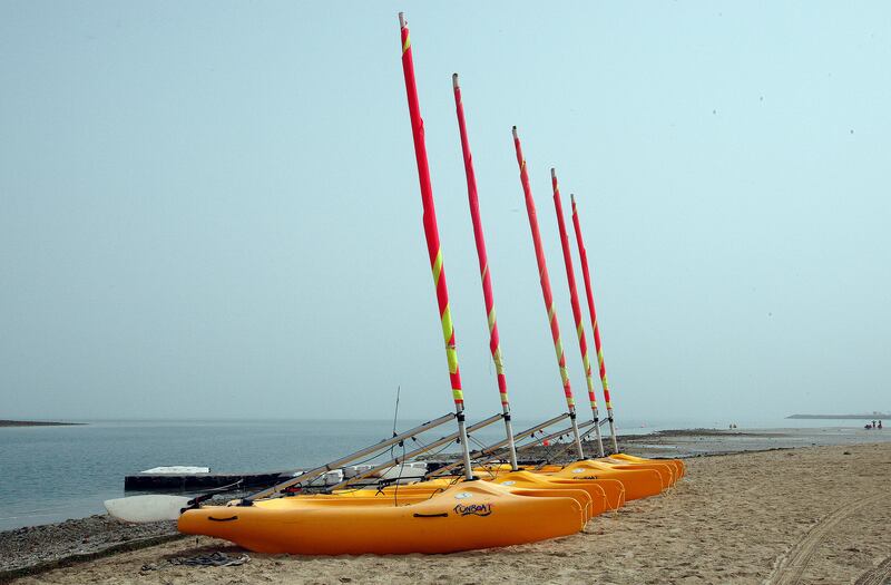 Mirfa Beach, United Arab Emirates, April 21 2012, 2012 Al Gharbia Watersports Festival- Wind conditions  delay the competition at the Gharbia Watersports festival. Mike Young / The National