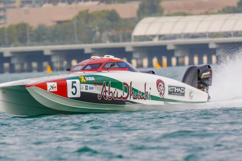 The UIM XCAT World Series takes centre stage at the ADIMSC on November 17-18 2016. Courtesy Abu Dhabi International Marine Sports Club