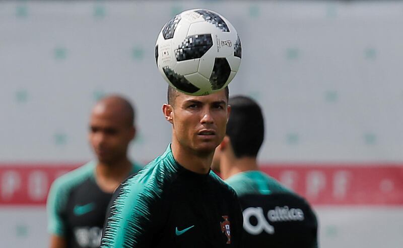 Portugal's forward Cristiano Ronaldo attends a training session in Kratovo, Moscow, Russia on June 12, 2018. Maxim Shemetov / Reuters
