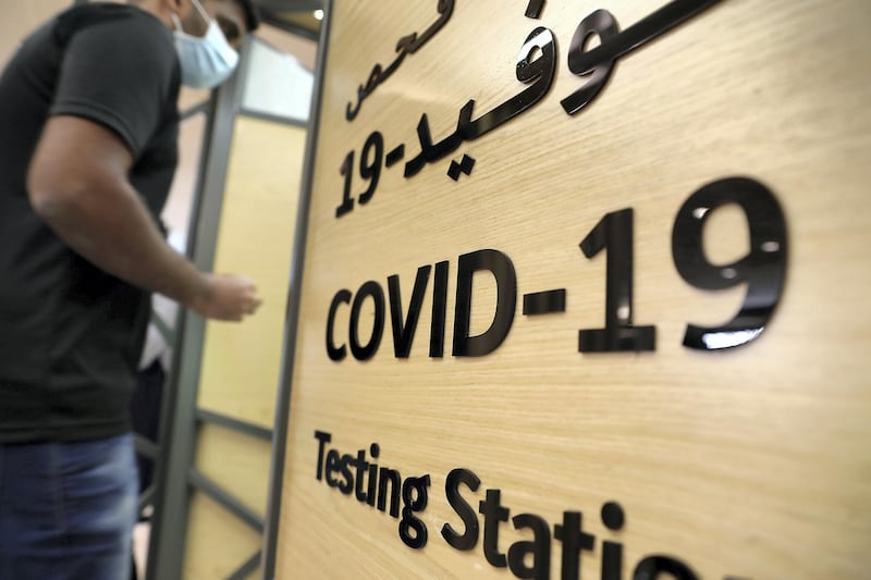 DUBAI, UNITED ARAB EMIRATES , October 14 – 2020 :- Anto Antony going to give his COVID-19 nasal swab test at the COVID 19 testing station set up at Mall of the Emirates in Dubai. (Pawan Singh / The National) For News/Online. Story by Sarwat