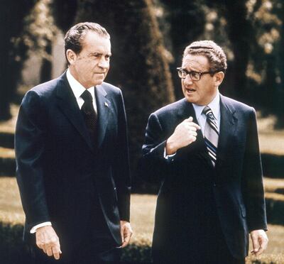 Henry Kissinger, right, with president Richard Nixon, in Vienna in 1972.