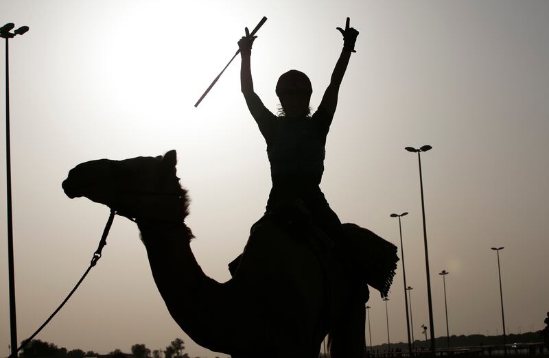 Eight women took part in the race, with seven of them having trained with the Arabian Desert Camel Riding Centre, which was founded by trainer Linda Krockenberger.