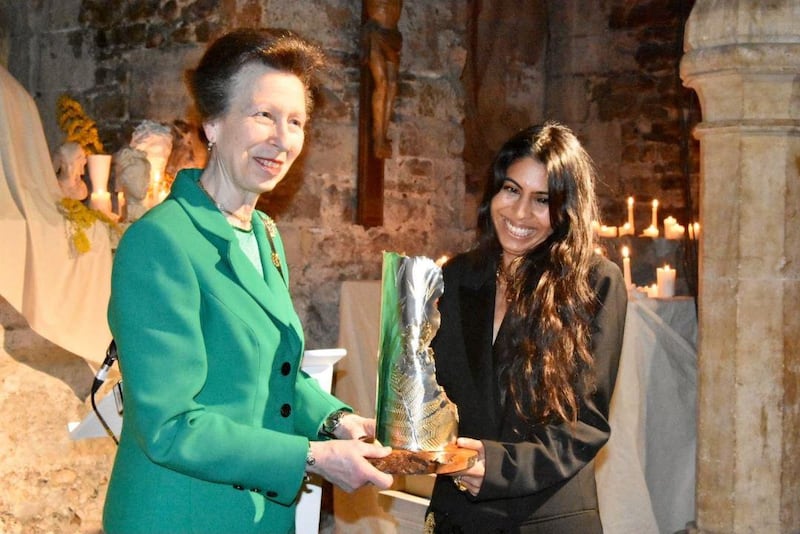 Princess Anne presents the Queen Elizabeth II award to Rosh Mahtani. Royal Family / Twitter