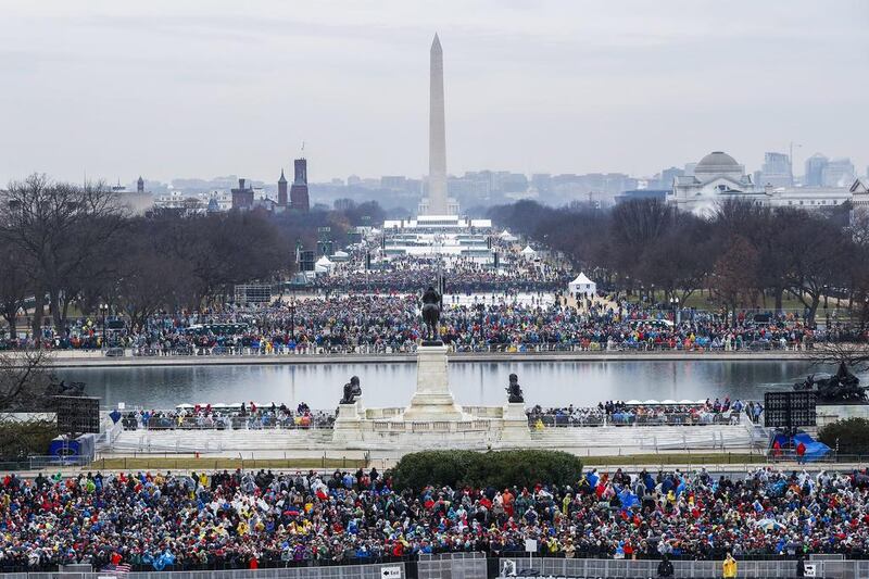 Donald Trump was said to have exaggerated the numbers attending his inauguration. Shawn Thew / EPA