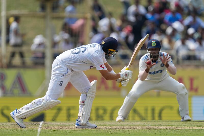 England's Joe Root plays a shot on the first day of the fourth Test. AP