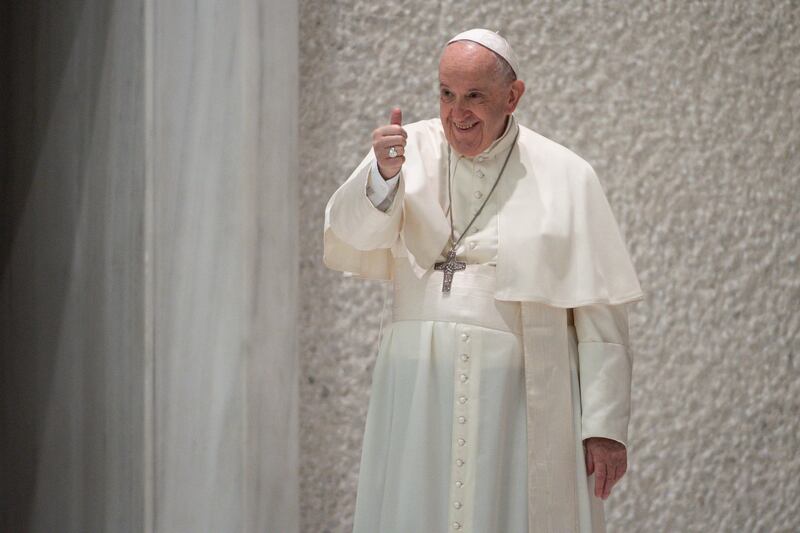 Pope Francis encouraged activists 'to develop your work for the good of humanity'. EPA