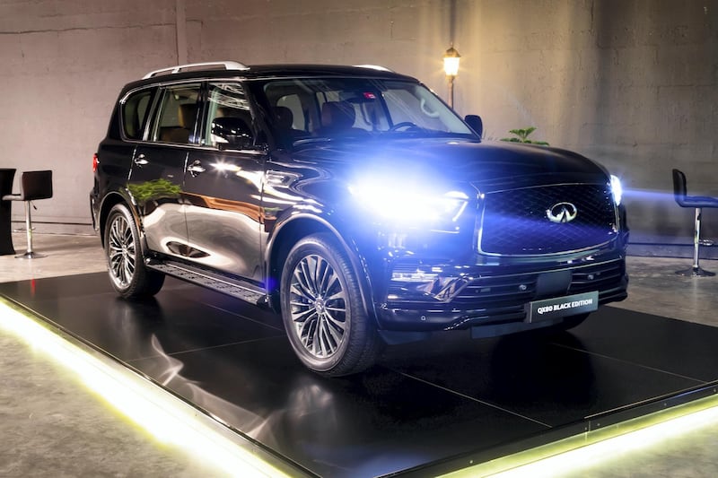 Lights on for the new Infiniti QX80 Black Edition. All photos courtesy Infiniti
