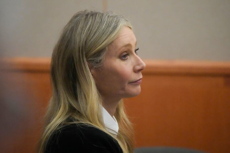 Gwyneth Paltrow sits in court during an objection by her attorney during her trial. AP