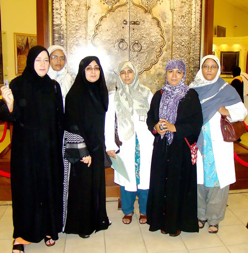 Fatin Hussain with a group of pilgrims at one of the cultural events she organised.