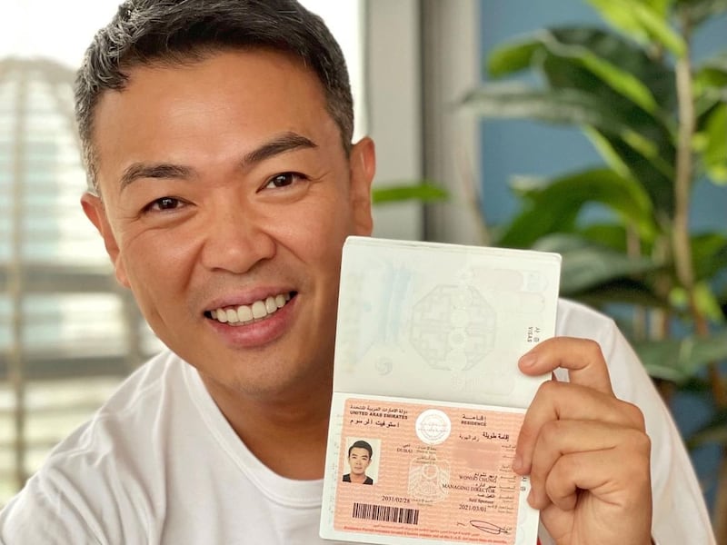 Comedian Wonho Chung with his UAE golden visa