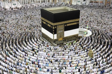 Worshippers perform the evening (Isha) prayers at the Kaaba, Islam's holiest shrine, at the Grand Mosque in Saudi Arabia's holy city of Makkah. AFP