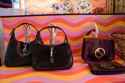 Vintage Gucci bags from the new online concept store, Gucci Vault. AP 