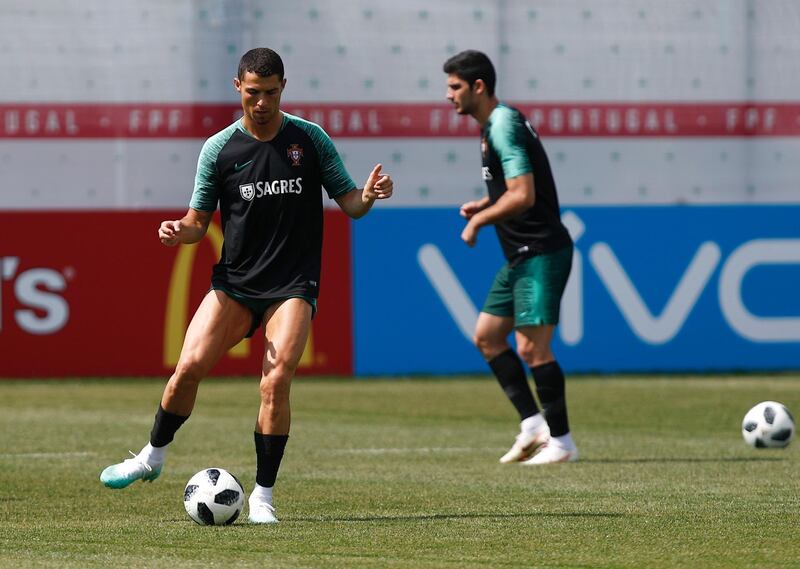 Soccer Football - World Cup - Portugal Training - Kratovo, Moscow Region, Russia - June 28, 2018. Cristiano Ronaldo attends a training session. REUTERS/Maxim Shemetov