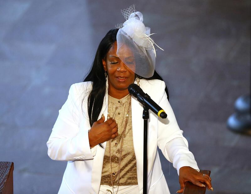 Rochelle Gooden, Rayshard Brooks mother -in-law, speaks during his funeral.  AP