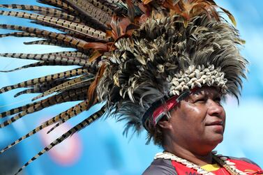 PNG fans. The Papua New Guinea take on Nepal in an ODI in the ICC Men's Cricket World Cup League 2. Dubai International Stadium. Chris Whiteoak / The National