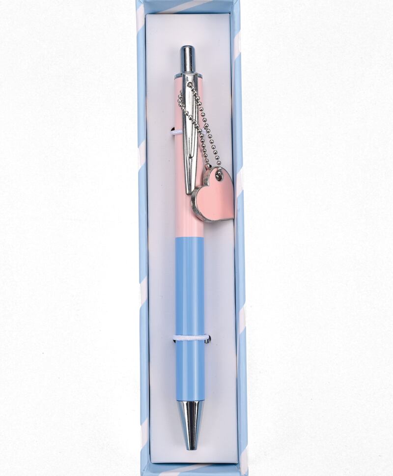 Two-tone pen with heart embellishment, Dh25, Hema Amsterdam.