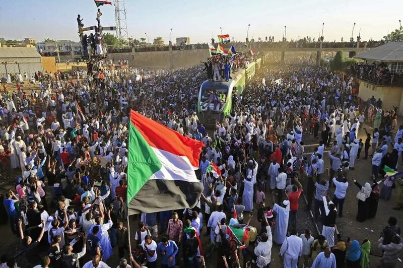 Demonstrators in Khartoum turned out in large numbers to support the transition to democratic rule. The National