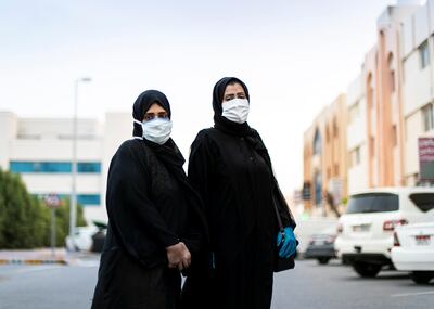 ABU DHABI, UNITED ARAB EMIRATES. 2- MAY 2020.
Sabreen and Liza from Yemen. They had a workshop in Jordan that was cancelled because of COVID, and they’ve been stuck in AD for two months. The Red Crescent has arranged for a plane to fly people back to Yemen this weekend. They hope this will go ahead without delay, and that they’ll be able to celebrate Eid with their family.

Baniyas neighborhood busy with customers shopping for Eid Al Fitr.
(Photo: Reem Mohammed/The National)

Reporter:
Section: