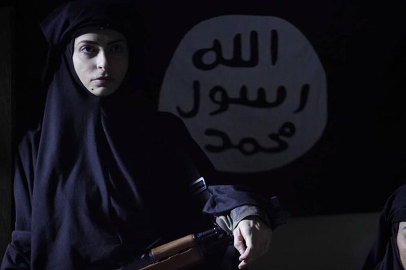 An screenshot from Black Crows, the first Arabic drama series of its kind focusing on women in Daesh. Courtesy MBC 