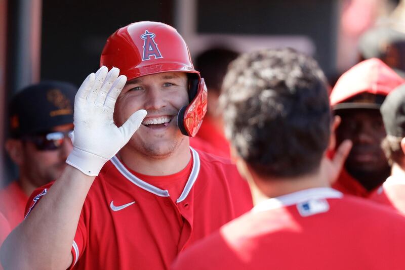 Los Angeles Angels' Mike Trout. The Angels have been valued at $1.975 billion. AP