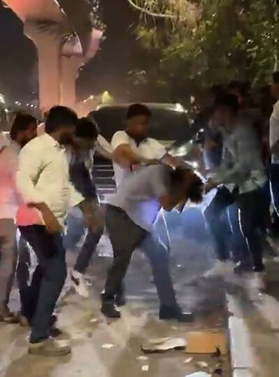 A screengrab shows violence scenes after the crash in Pune. Photo: X