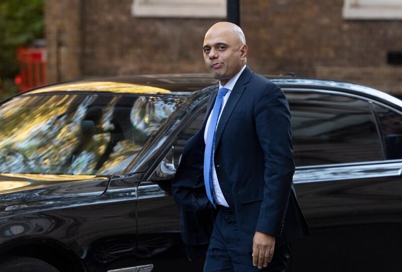 epa07254254 (FILE) - British Home Secretary, Sajid Javid arrives in Downing street in London, Britain, 22 October 2018, (reissued 30 December 2018. Media reports on 30 December 2018 state that Sajid Javid has cut short his family Christmas break to deal with the situation of rising number of migrants crossing the English Channel.  EPA/FACUNDO ARRIZABALAGA *** Local Caption *** 54719040