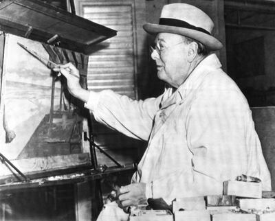 UNITED STATES - JANUARY 01:  Usa, Florida, Sir Winston Churchill Painting  (Photo by Keystone-France/Gamma-Keystone via Getty Images)