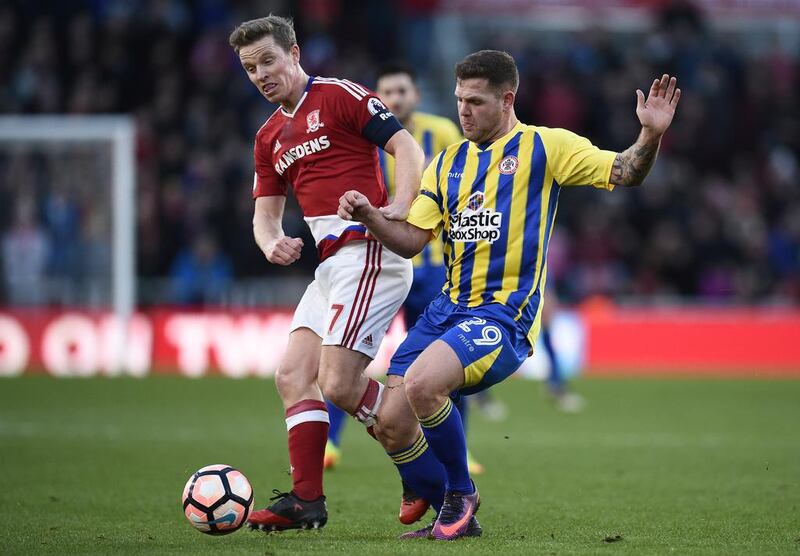 Middlesbrough's English midfielder Grant Leadbitter, left, in action. Oli Scarff / AFP