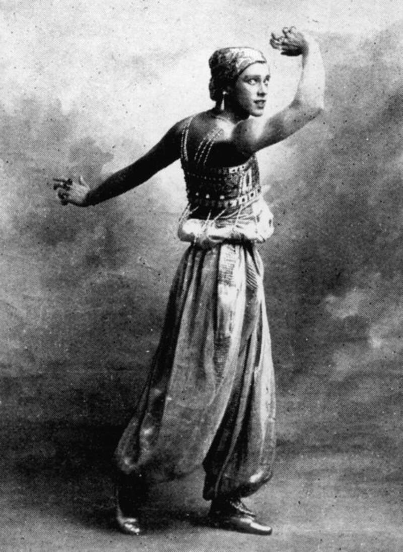 Russian dancer Vaslav Nijinsky in Michel Fokine’s 1910 adaptation of Rimsky-Korsakov’s Schéhérazade. Hulton Archive / Getty Images 