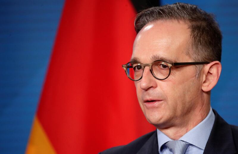 German Foreign Minister Heiko Maas speaks during a news conference following a meeting with his Palestine counterpart Riyad al-Maliki, in Berlin, Germany November 17, 2020. REUTERS/Hannibal Hanschke/Pool