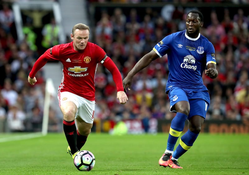 Manchester United's Wayne Rooney, left, in action against Everton's Romelu Lukaku during the 2016/17 Premier League season.