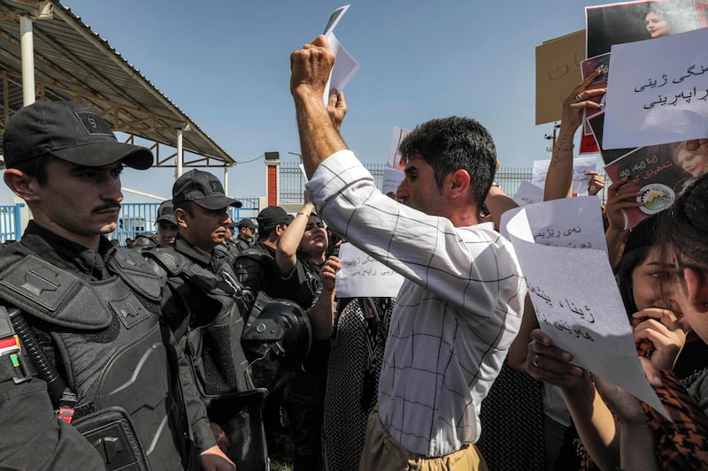 Angry demonstrators across Iran have taken to the streets to denounce the death of 22-year-old Mahsa Amini, who died while in police custody. AFP
