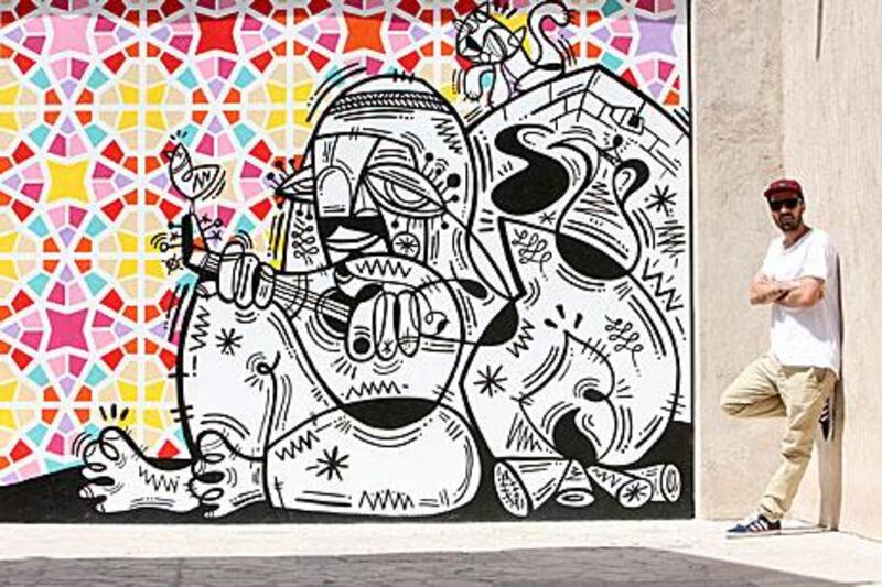 Ruben Sanchez , a street artist in Dubai, hopes to give Al Quoz industrial area a lift, with his works.