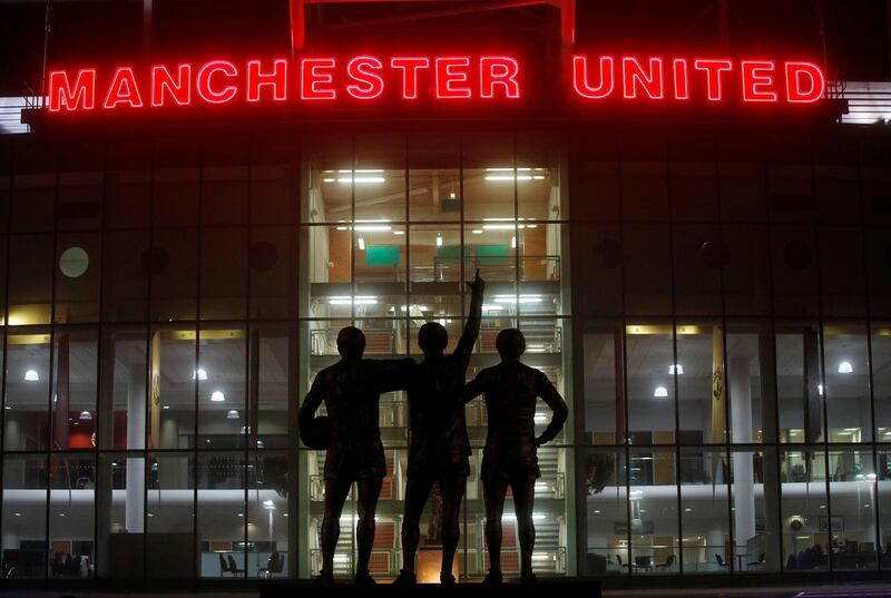 FILE PHOTO: Soccer Football - Premier League - Manchester United v Burnley - Old Trafford, Manchester, Britain - January 22, 2020  General view outside the stadium before the match   REUTERS/Phil Noble  EDITORIAL USE ONLY. No use with unauthorized audio, video, data, fixture lists, club/league logos or "live" services. Online in-match use limited to 75 images, no video emulation. No use in betting, games or single club/league/player publications.  Please contact your account representative for further details./File Photo