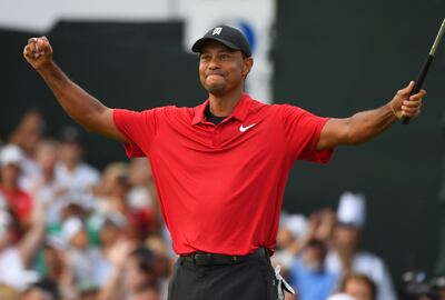 FILE PHOTO: Tiger Woods reacts to win the Tour Championship golf tournament at East Lake Golf Club in Atlanta Georgia, U.S., September 23, 2018.   Mandatory Credit: Christopher Hanewinckel-USA TODAY Sports/File Photo