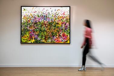 Ali Banisadr's 'Stardust' is the second highest lot in the auction and is expected to sell at over Dh1,000,000. Courtesy Sotheby's