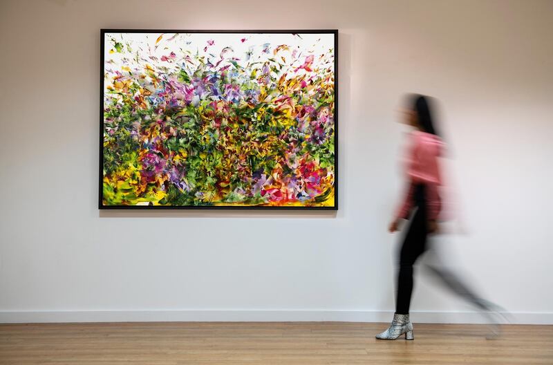 Ali Banisadr's 'Stardust' is the second highest lot in the auction and is expected to sell at over Dh1,000,000. Courtesy Sotheby's