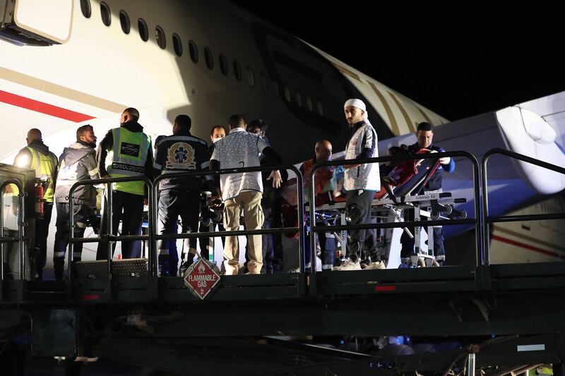 More than 100 cancer patients and wounded Palestinians boarded the plane