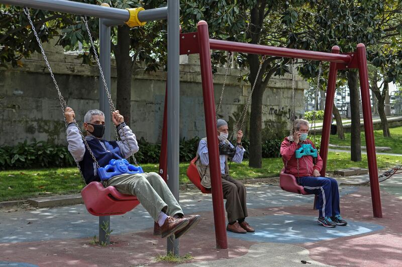 Elderly people spend time at Gezi Park in Istanbul, Turkey. EPA