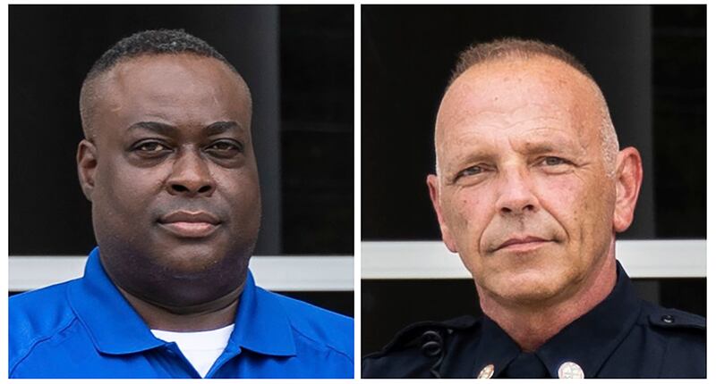 Campus safety officer JJ Jefferson, left, and campus police officer John Painter were killed by a gunman at Bridgewater College. Bridgewater College / AP