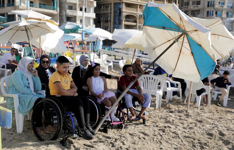 The beach offers safe access for people in wheelchairs.