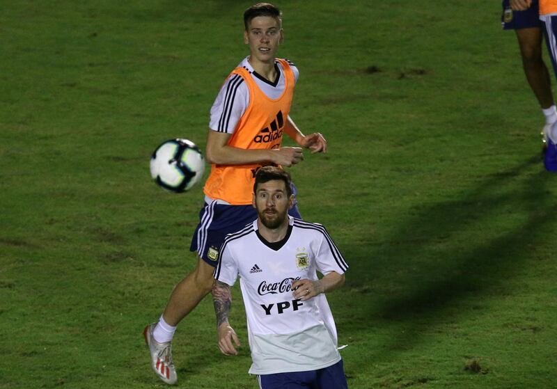 Lionel Messi keeps his eye on the ball during Argentina's final training session before they start their Copa America campaign on Saturday. Reuters