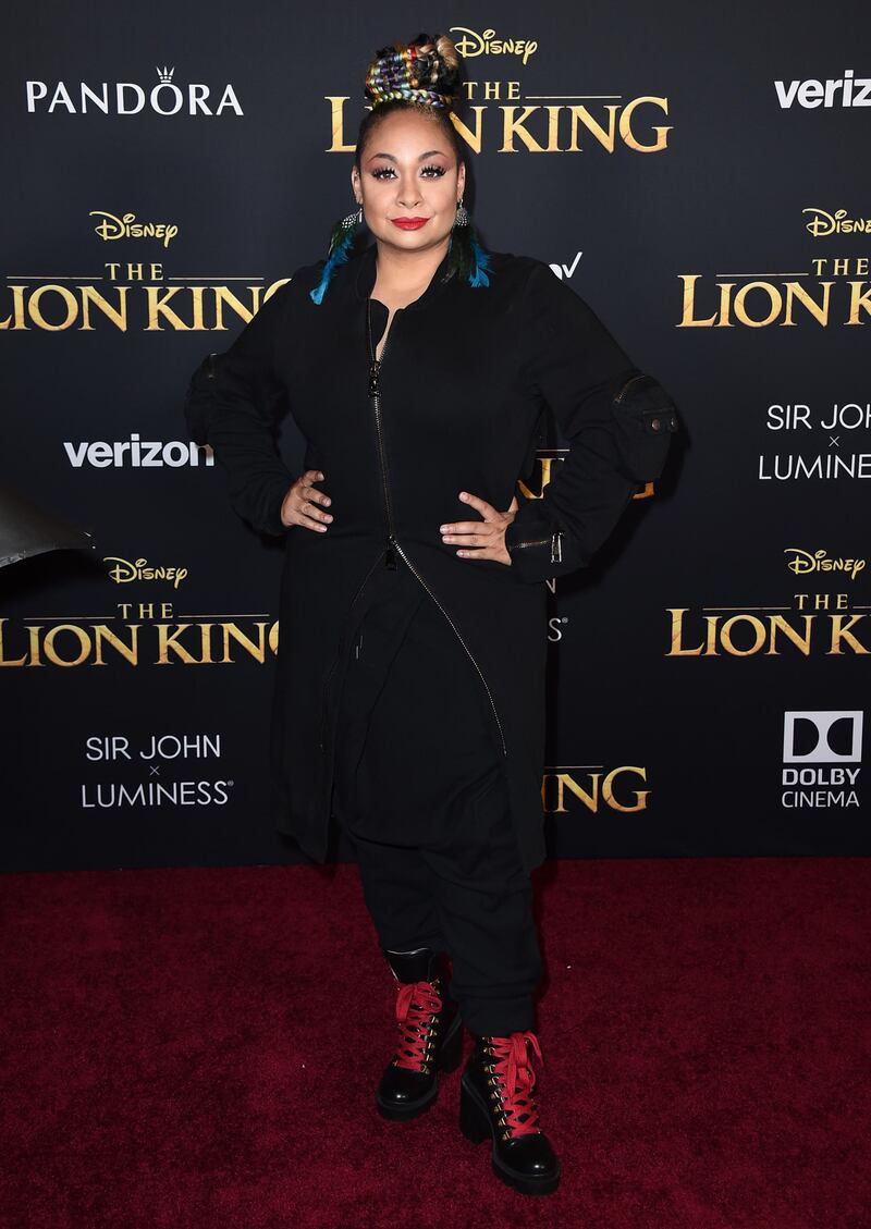 Raven-Symone arrives for the world premiere of Disney's 'The Lion King' at the Dolby Theatre on July 9, 2019. AP