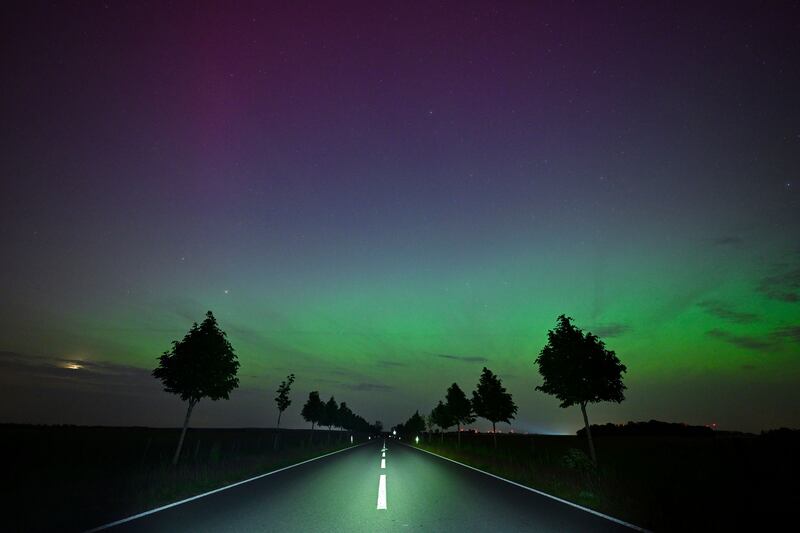 Hues in the night sky over East Brandenburg, Germany. AP Photo
