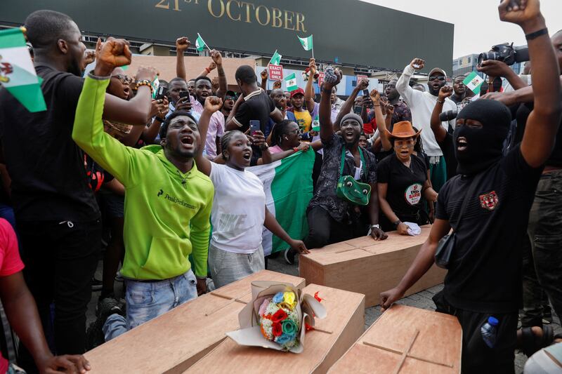 Protesters chant slogans at the rally. Reuters