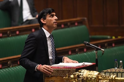 epa08765395 A handout photograph released by the UK Parliament shows Britain's Chancellor of the Exchequer Rishi Sunak giving a statement in the House of Commons Chamber in London, Britain, 22 October 2020.  EPA/JESSICA TAYLOR/UK PARLIAMENT HANDOUT MANDATORY CREDIT: UK PARLIAMENT HANDOUT EDITORIAL USE ONLY/NO SALES