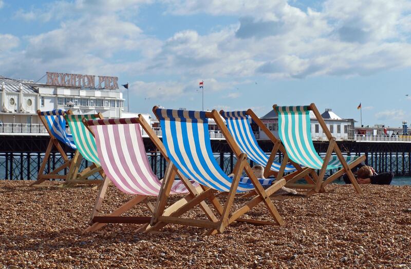 Sun loungers on Brighton Beach. Pixabay