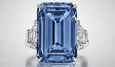 The Oppenheimer Blue was sold by Christie’s Geneva in 2016 for $57.6 million. Photo: Christie's 