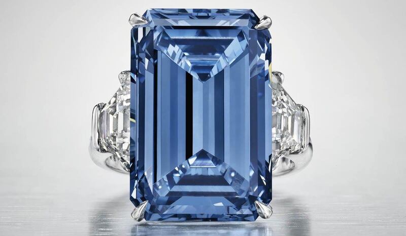 The Oppenheimer Blue was sold by Christie’s Geneva in 2016 for $57.6 million. Courtesy Christie's 