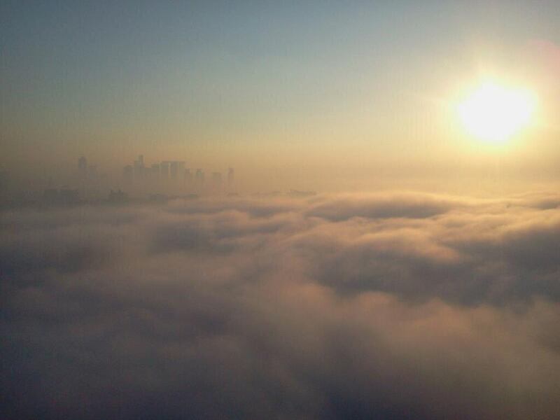 Reem Island seen in the distance as Abu Dhabi wakes up to a blanket of fog. Picture courtesy of Lorna Cole.